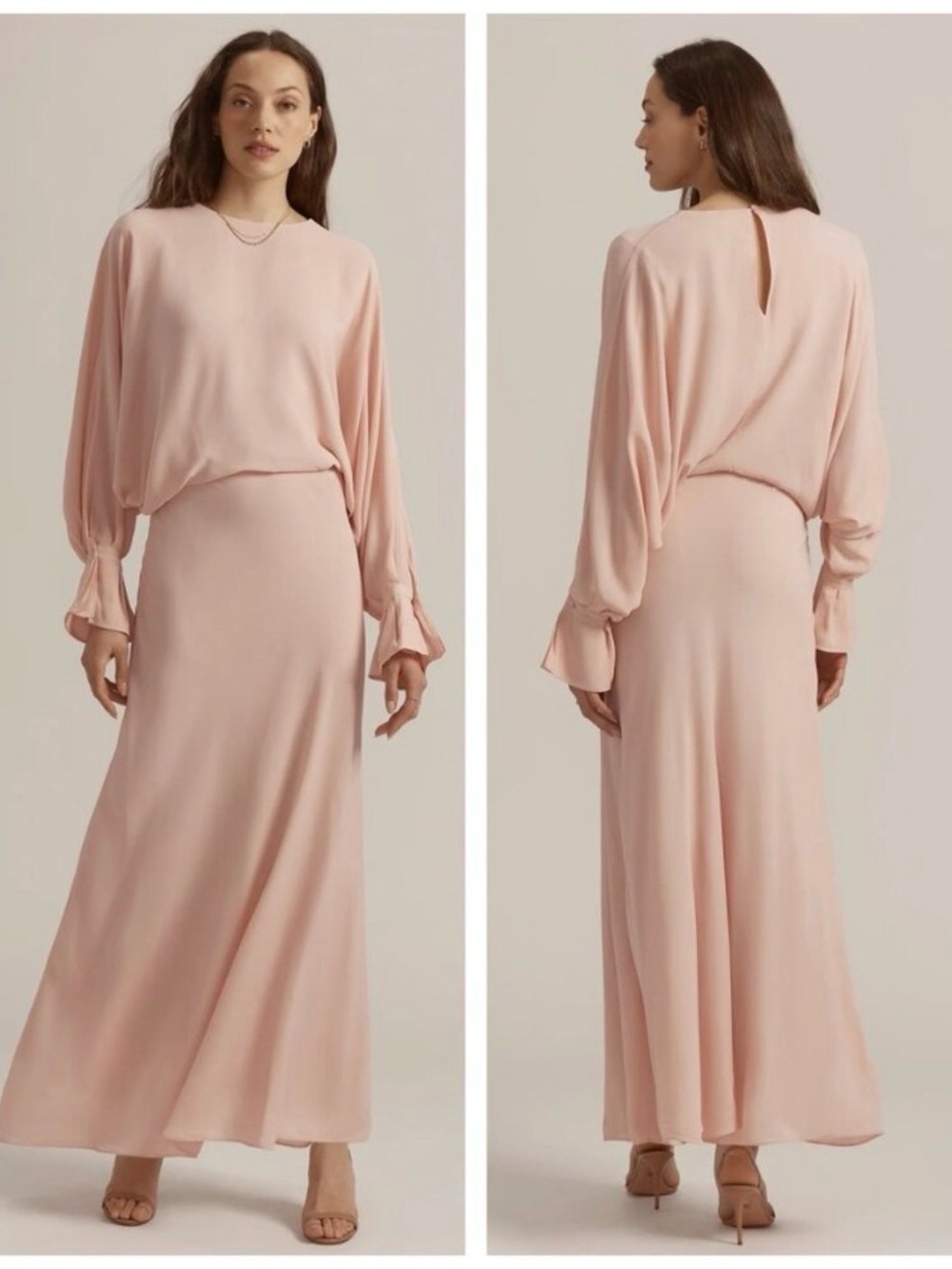 Favorite Daughter Blush Pink Long Sleeve Maxi Dress
